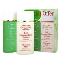 Clarins Toning Lotion & Cleansing Milk Combination/Oily Skin Duo