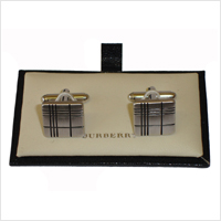 Burberry Cufflinks : Square Engraved Check